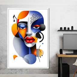 Red Lips and Bold Shapes - TooplesArt - NicheCanvas