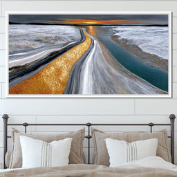 Gold River Under A Pewter Sky - TooplesArt - NicheCanvas