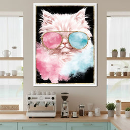 Cool Cat Sunglasses Portrait - NicheCanvas