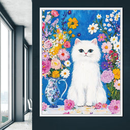 Floral Harmony Kitty - NicheCanvas