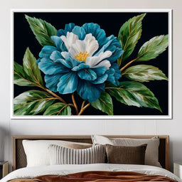 Flourishing Blue Elegance - NicheCanvas