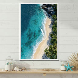 Tropical Cove Aerial Shoreline - NicheCanvas