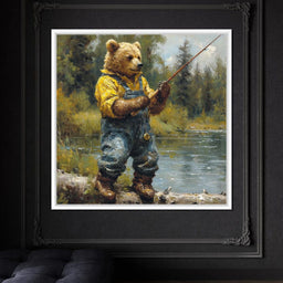 Bear Fishing - NicheCanvas