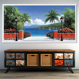 Tranquil Island Gateway Scene - NicheCanvas