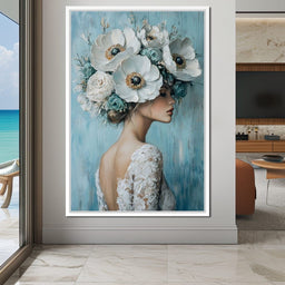 Petal Crowned Bridal Elegance - NicheCanvas