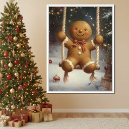 Gingerbread Joyful Holiday Swing - NicheCanvas