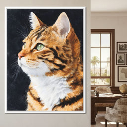 Golden Tabby Cat Portrait - NicheCanvas