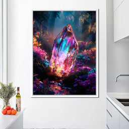 Radiant Crystal Forest Glade - NicheCanvas