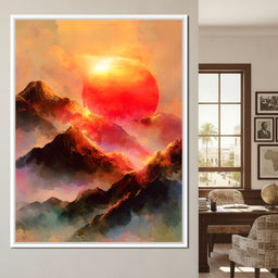 Radiant Dawn Over Ignited Peaks - NicheCanvas