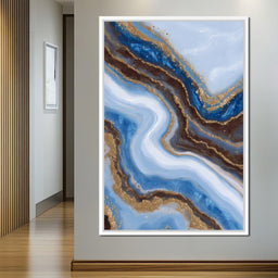 Blue Geode Gold River Flow - NicheCanvas