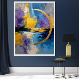 Golden Crescent Over Blue Sky - NicheCanvas