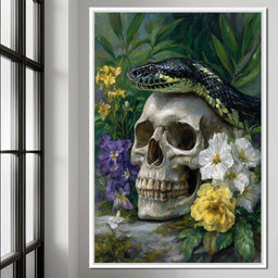 Serpent Crowned Skull Garden - NicheCanvas