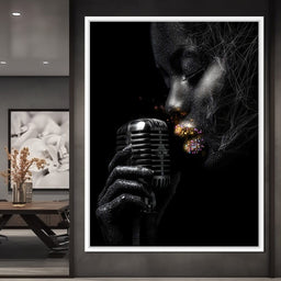 Stardust Singer Noir Portrait - NicheCanvas