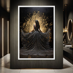 Ethereal Flight in Sparkling Gown - NicheCanvas