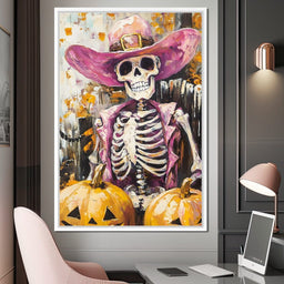 Wild West Pumpkin Skeleton Spirit - NicheCanvas