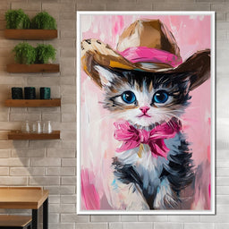 Cowboy Kitten Pink Bow Charm - NicheCanvas
