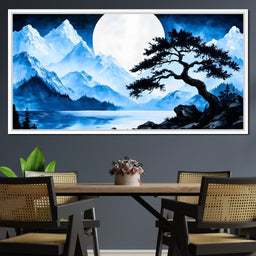Moonlit Tranquil Peakscape - NicheCanvas