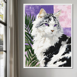 Majestic Violet Eyed Feline - NicheCanvas