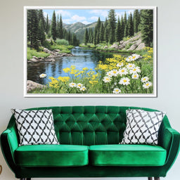 Alpine River Wildflower Glow - NicheCanvas