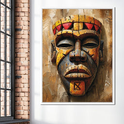 Ancient Tribal Mask Vibrance - NicheCanvas