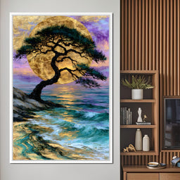 Ancient Pine Before The Gilded Moon - NicheCanvas