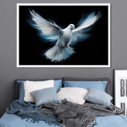 Ascending White Wing Motion - NicheCanvas
