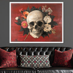 Skull and Floral Reverie - NicheCanvas