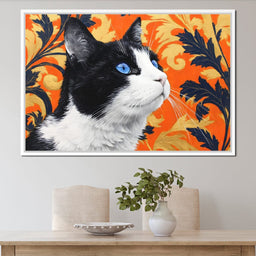 Golden Regal Feline Gaze - NicheCanvas