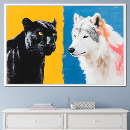 Panther And Wolf Color Clash - NicheCanvas