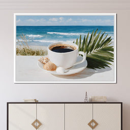 Morning Coffee By The Sea Shore - NicheCanvas