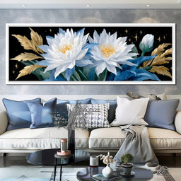 Celestial White Lotus Bloom - NicheCanvas