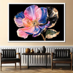 Gilded Petals Unfolding Into Night - NicheCanvas