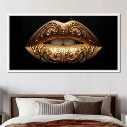 Golden Lips Elegance Illumination - NicheCanvas