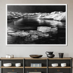 Midnight Drift Ice Fjord - NicheCanvas