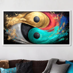 Celestial Duality Gold Turquoise - NicheCanvas