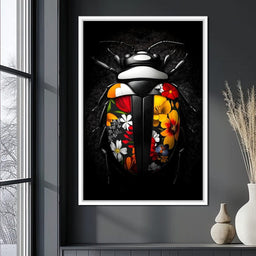 Floral Beetle Kaleidoscope - NicheCanvas
