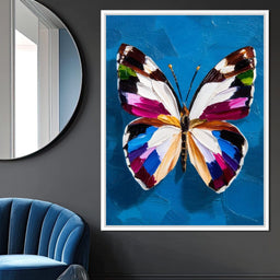 Bold Butterfly on Cobalt Sky - NicheCanvas