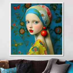 The Girl with the Scarlet Earring - TooplesArt - NicheCanvas