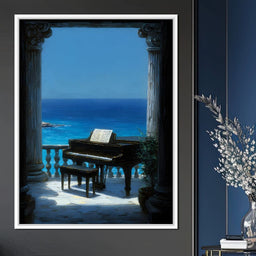 Seaside Sonata Grand Piano View - NicheCanvas