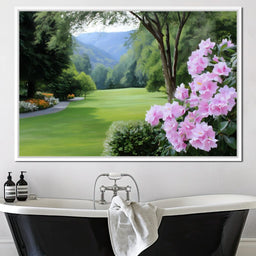 Verdant Meadow's Floral Embrace - NicheCanvas