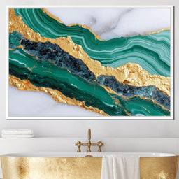 Emerald Geode Gold River - NicheCanvas