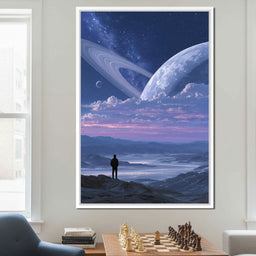 Stargazer Under Ringed World - NicheCanvas