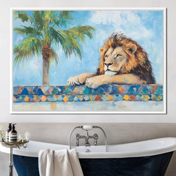 Lion Oasis Tranquility - NicheCanvas