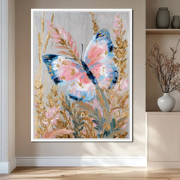 Abstract Golden Butterfly Garden - NicheCanvas