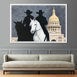 Cowboy Shadows Capitol Vigil - NicheCanvas