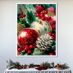 Festive Ornaments Holiday Glow - NicheCanvas