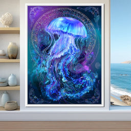 Glowing Jellyfish Ocean Ballet - NicheCanvas