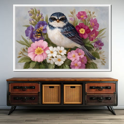 Bluebird Garden Blossom Song - NicheCanvas