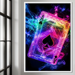 Ace of Spades Neon Burst - NicheCanvas