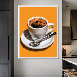Bold Morning Ritual on Gold - NicheCanvas